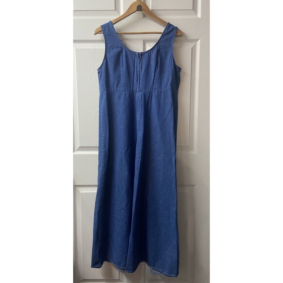 Willow Ridge Jumper Maxi Dress Womens 14 Vintage Chambray Denim Modesty - Picture 2 of 7